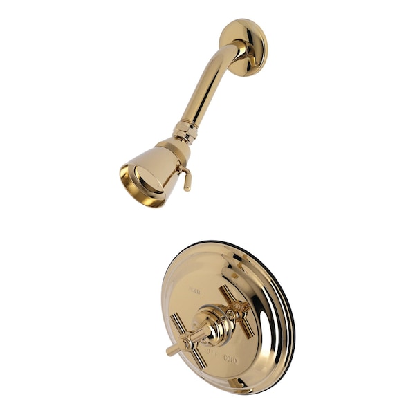 Shower Faucet, 2, Wall Mount, Polished Brass